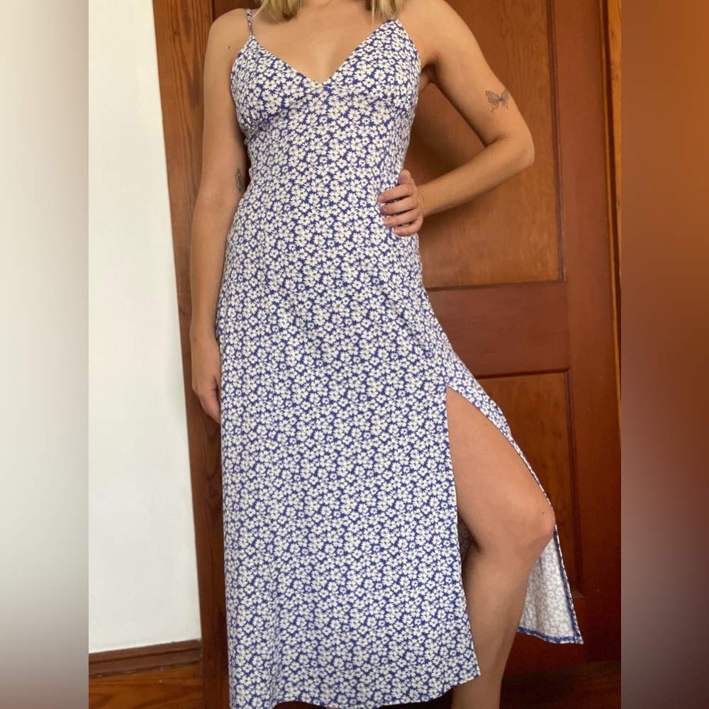 Urban Outfitters Ditsy Floral Midi Dress with slit